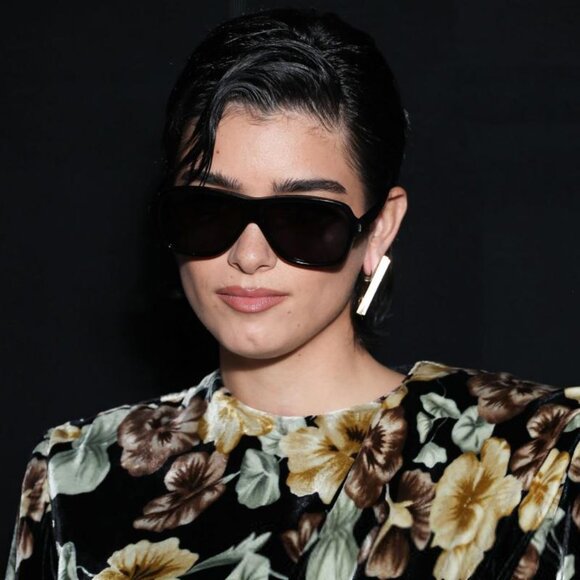 Saint Laurent SL609 CAROLYN 002 Aviator Sunglasses - Havana/Grey - Picture 3 of 12